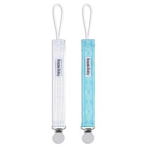 3/$15 🌸 Bazzle Baby Paciloop 2 Pack Pacifier Holder Clip Kai Blue & White